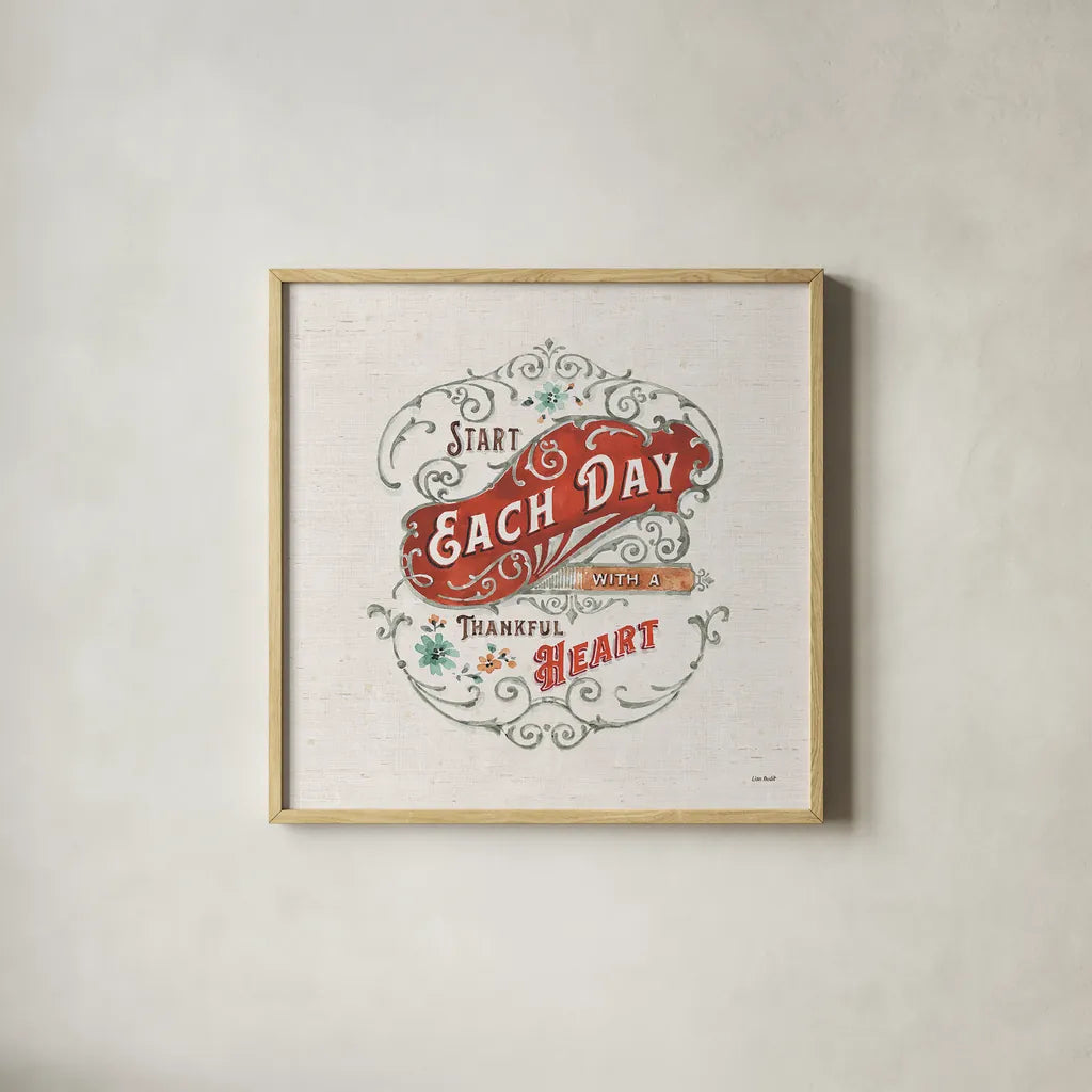 Autumn in Bloom XIII by Lisa Audit. Shown in a natural wood glass frame for a timeless modern aesthetic. Available as an archival giclee rolled canvas, fine art paper, or poster print. SKU 45632a.