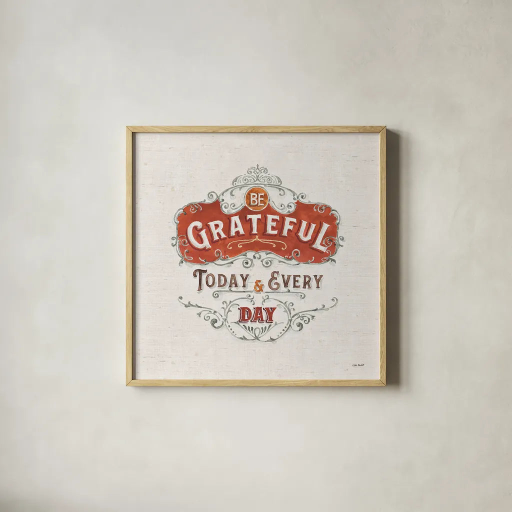 Autumn in Bloom XIV by Lisa Audit. Shown in a natural wood glass frame for a timeless modern aesthetic. Available as an archival giclee rolled canvas, fine art paper, or poster print. SKU 45633a.