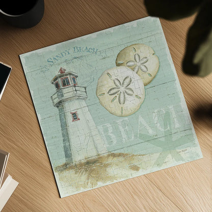 Beach House I by Lisa Audit. Shown as a detailed flat fine art print, highlighting archival giclee quality. Available as an archival giclee rolled canvas, fine art paper, or poster print. SKU 14823a.