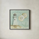 Beach House I by Lisa Audit. Shown in a sleek black glass frame for a contemporary gallery look. Available as an archival giclee rolled canvas, fine art paper, or poster print. SKU 14823a.