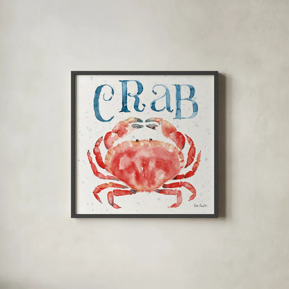 Beach House Kitchen III by Lisa Audit. Shown in a sleek black glass frame for a contemporary gallery look. Available as an archival giclee rolled canvas, fine art paper, or poster print. SKU 20761a.