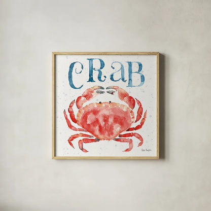 Beach House Kitchen III by Lisa Audit. Shown in a natural wood glass frame for a timeless modern aesthetic. Available as an archival giclee rolled canvas, fine art paper, or poster print. SKU 20761a.