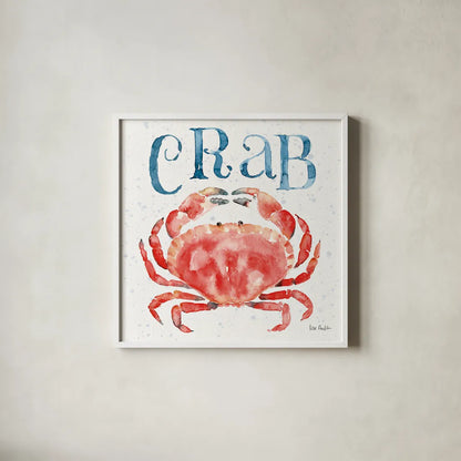 Beach House Kitchen III by Lisa Audit. Shown in a crisp white glass frame for a clean and minimalist style. Available as an archival giclee rolled canvas, fine art paper, or poster print. SKU 20761a.