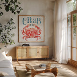 Beach House Kitchen III by Lisa Audit. Shown in a natural wood frame in a cozy modern living room. Available as an archival giclee rolled canvas, fine art paper, or poster print. SKU 20761a.