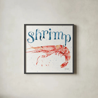 Beach House Kitchen IV by Lisa Audit. Shown in a sleek black glass frame for a contemporary gallery look. Available as an archival giclee rolled canvas, fine art paper, or poster print. SKU 20762a.