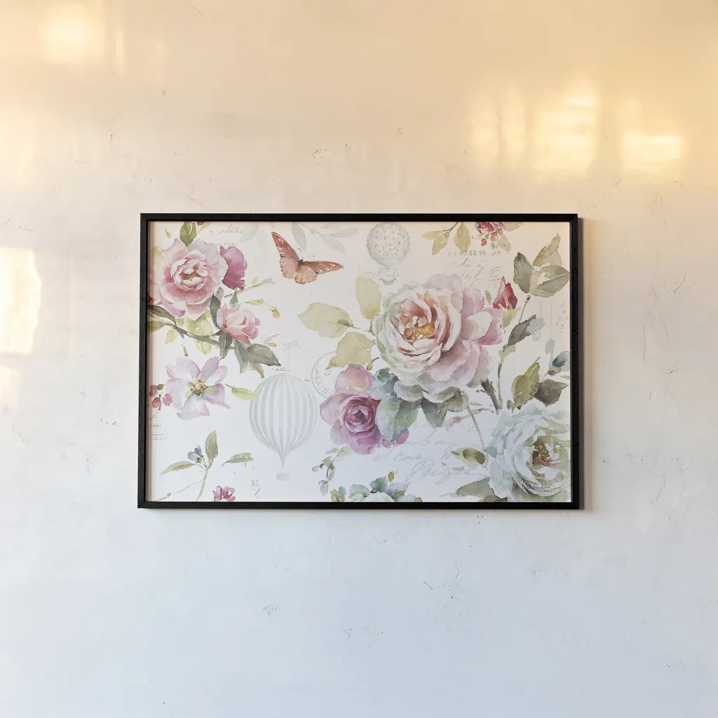 Beautiful Romance I by Lisa Audit. shown as a paper print in a black flame. Available as a archival giclee rolled canvas, fine art paper, or poster print. SKU 31017i.