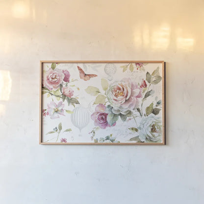 Beautiful Romance I by Lisa Audit. shown as a paper print in a natural frame. Available as a archival giclee rolled canvas, fine art paper, or poster print. SKU 31017i.