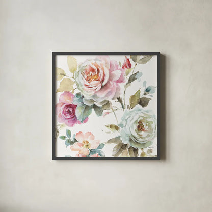 Beautiful Romance V by Lisa Audit. Shown in a sleek black glass frame for a contemporary gallery look. Available as an archival giclee rolled canvas, fine art paper, or poster print. SKU 31021a.