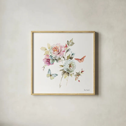 Beautiful Romance VII by Lisa Audit. Shown in a natural wood glass frame for a timeless modern aesthetic. Available as an archival giclee rolled canvas, fine art paper, or poster print. SKU 31023a.