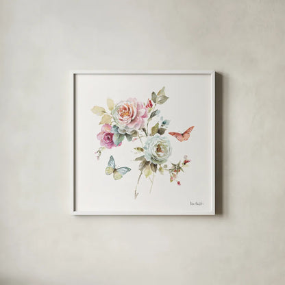 Beautiful Romance VII by Lisa Audit. Shown in a crisp white glass frame for a clean and minimalist style. Available as an archival giclee rolled canvas, fine art paper, or poster print. SKU 31023a.
