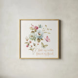 Beautiful Romance VIII Mother by Lisa Audit. Shown in a natural wood glass frame for a timeless modern aesthetic. Available as an archival giclee rolled canvas, fine art paper, or poster print. SKU 41688a.