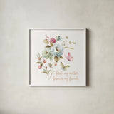 Beautiful Romance VIII Mother by Lisa Audit. Shown in a crisp white glass frame for a clean and minimalist style. Available as an archival giclee rolled canvas, fine art paper, or poster print. SKU 41688a.