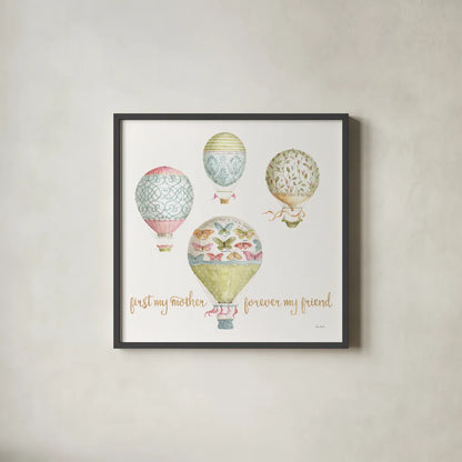 Beautiful Romance XXI Mother by Lisa Audit. Shown in a sleek black glass frame for a contemporary gallery look. Available as an archival giclee rolled canvas, fine art paper, or poster print. SKU 41684a.