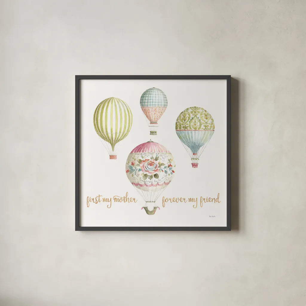 Beautiful Romance XXII Mother by Lisa Audit. Shown in a sleek black glass frame for a contemporary gallery look. Available as an archival giclee rolled canvas, fine art paper, or poster print. SKU 41683a.