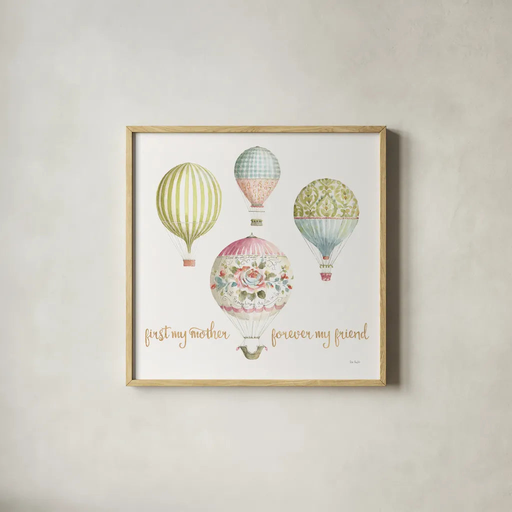 Beautiful Romance XXII Mother by Lisa Audit. Shown in a natural wood glass frame for a timeless modern aesthetic. Available as an archival giclee rolled canvas, fine art paper, or poster print. SKU 41683a.