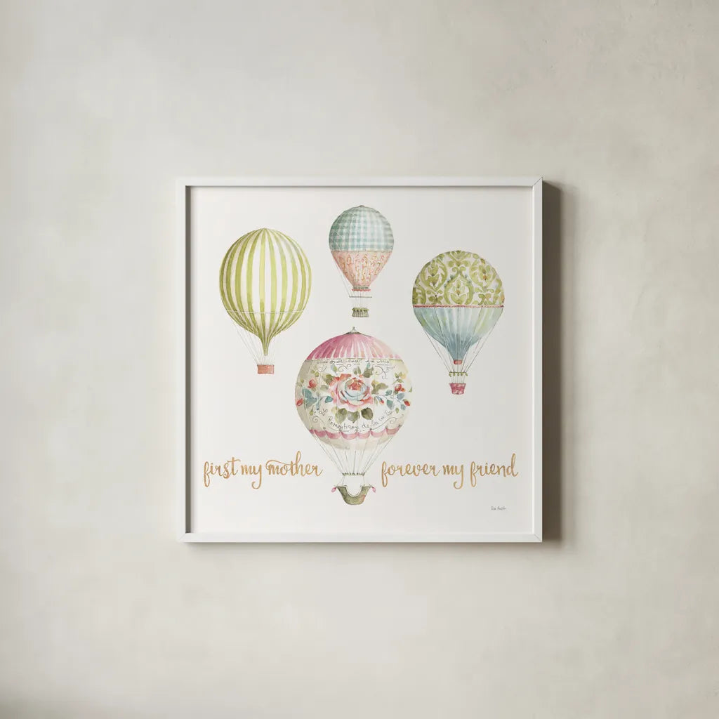 Beautiful Romance XXII Mother by Lisa Audit. Shown in a crisp white glass frame for a clean and minimalist style. Available as an archival giclee rolled canvas, fine art paper, or poster print. SKU 41683a.