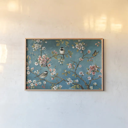 Blossom I by Lisa Audit. shown as a paper print in a natural frame. Available as a archival giclee rolled canvas, fine art paper, or poster print. SKU 12920i.