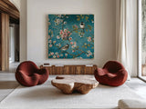 Blossom I Crop by Lisa Audit. Shown as extra-large giant wall art in a modern living room. Available as an archival giclee rolled canvas, fine art paper, or poster print. SKU 12920a.