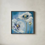 Blue Dance II by Lisa Audit. Shown in a sleek black glass frame for a contemporary gallery look. Available as an archival giclee rolled canvas, fine art paper, or poster print. SKU 14784a.