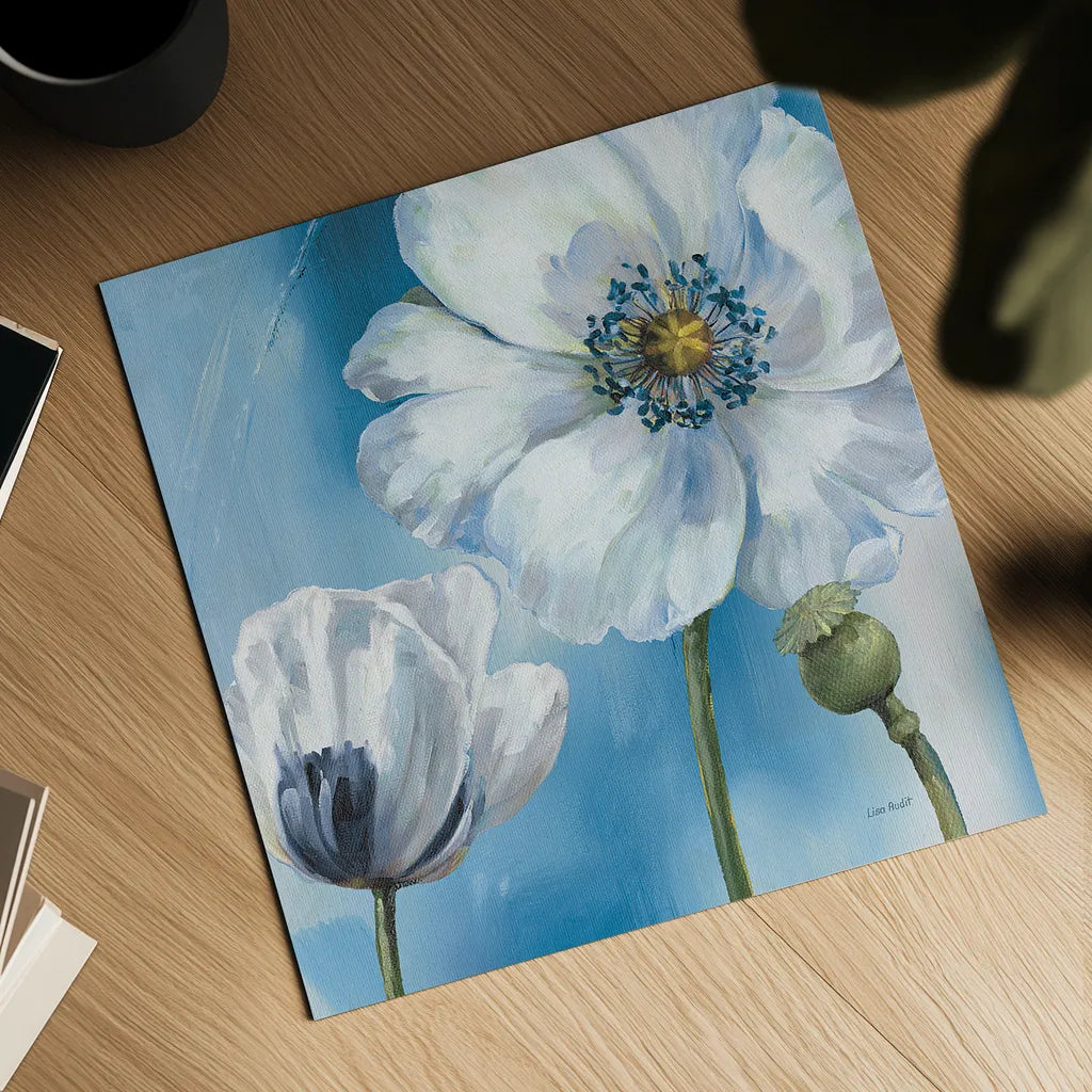 Blue Dance III by Lisa Audit. Shown as a detailed flat fine art print, highlighting archival giclee quality. Available as an archival giclee rolled canvas, fine art paper, or poster print. SKU 14785a.