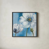 Blue Dance III by Lisa Audit. Shown in a sleek black glass frame for a contemporary gallery look. Available as an archival giclee rolled canvas, fine art paper, or poster print. SKU 14785a.