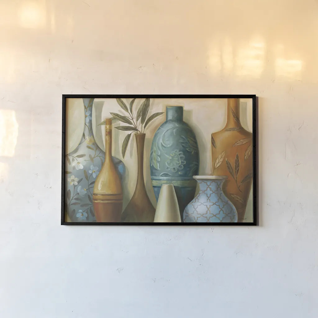 Blue Morocco by Lisa Audit. shown as a paper print in a black flame. Available as a archival giclee rolled canvas, fine art paper, or poster print. SKU 2657i.