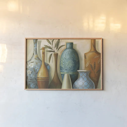 Blue Morocco by Lisa Audit. shown as a paper print in a natural frame. Available as a archival giclee rolled canvas, fine art paper, or poster print. SKU 2657i.