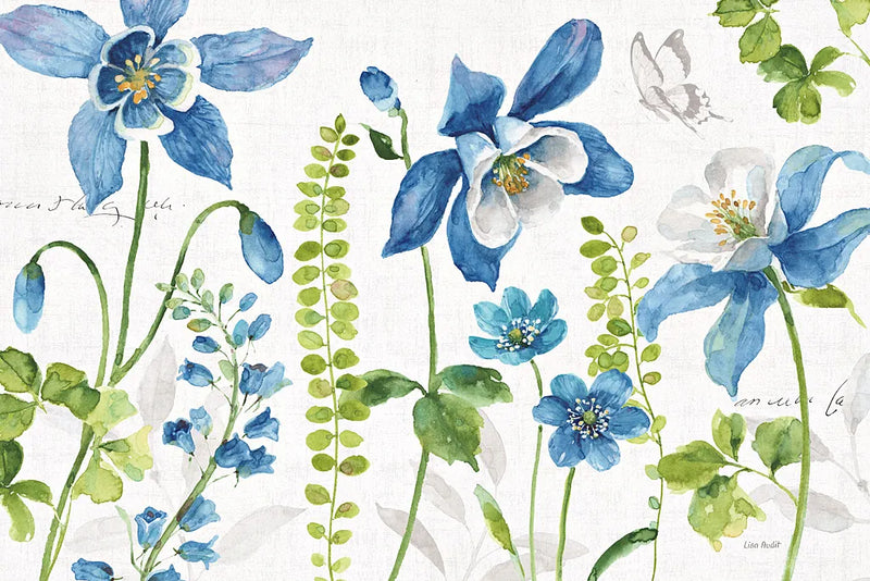 Blue and Green Garden I by Lisa Audit. SKU 34775i. Archival Giclee Fine art print for wall decor.