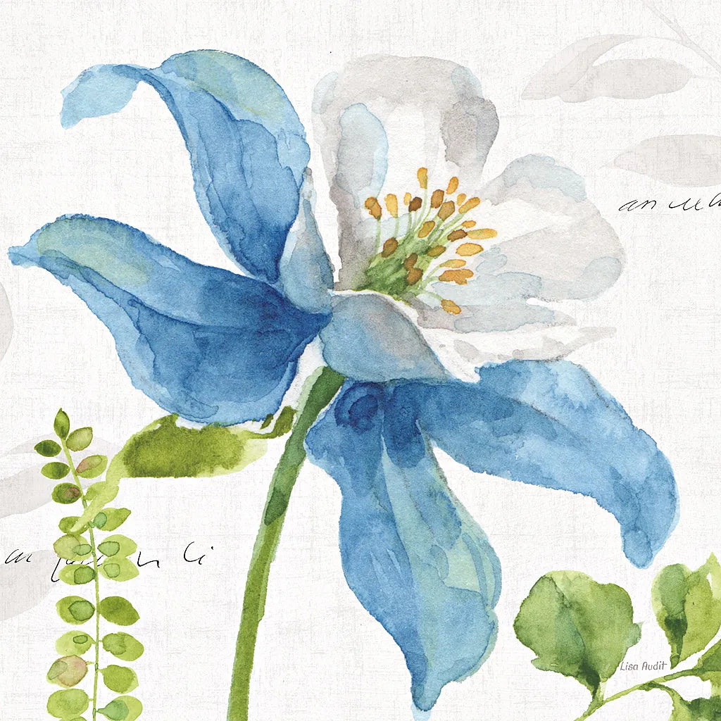 Blue and Green Garden II by Lisa Audit. SKU 34776a. Archival Giclee Fine art print for wall decor.