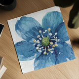 Blue and Green Garden V by Lisa Audit. Shown as a detailed flat fine art print, highlighting archival giclee quality. Available as an archival giclee rolled canvas, fine art paper, or poster print. SKU 34784a.