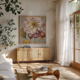 Classically Beautiful II by Lisa Audit. Shown in a natural wood frame in a cozy modern living room. Available as an archival giclee rolled canvas, fine art paper, or poster print. SKU 14839a.