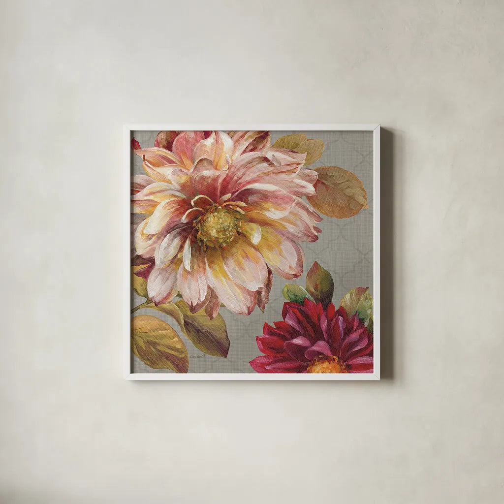 Classically Beautiful III by Lisa Audit. Shown in a crisp white glass frame for a clean and minimalist style. Available as an archival giclee rolled canvas, fine art paper, or poster print. SKU 14840a.