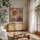 Classically Beautiful III by Lisa Audit. Shown in a natural wood frame in a cozy modern living room. Available as an archival giclee rolled canvas, fine art paper, or poster print. SKU 14840a.