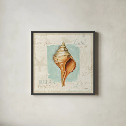 Coastal Jewels I by Lisa Audit. Shown in a sleek black glass frame for a contemporary gallery look. Available as an archival giclee rolled canvas, fine art paper, or poster print. SKU 15230a.