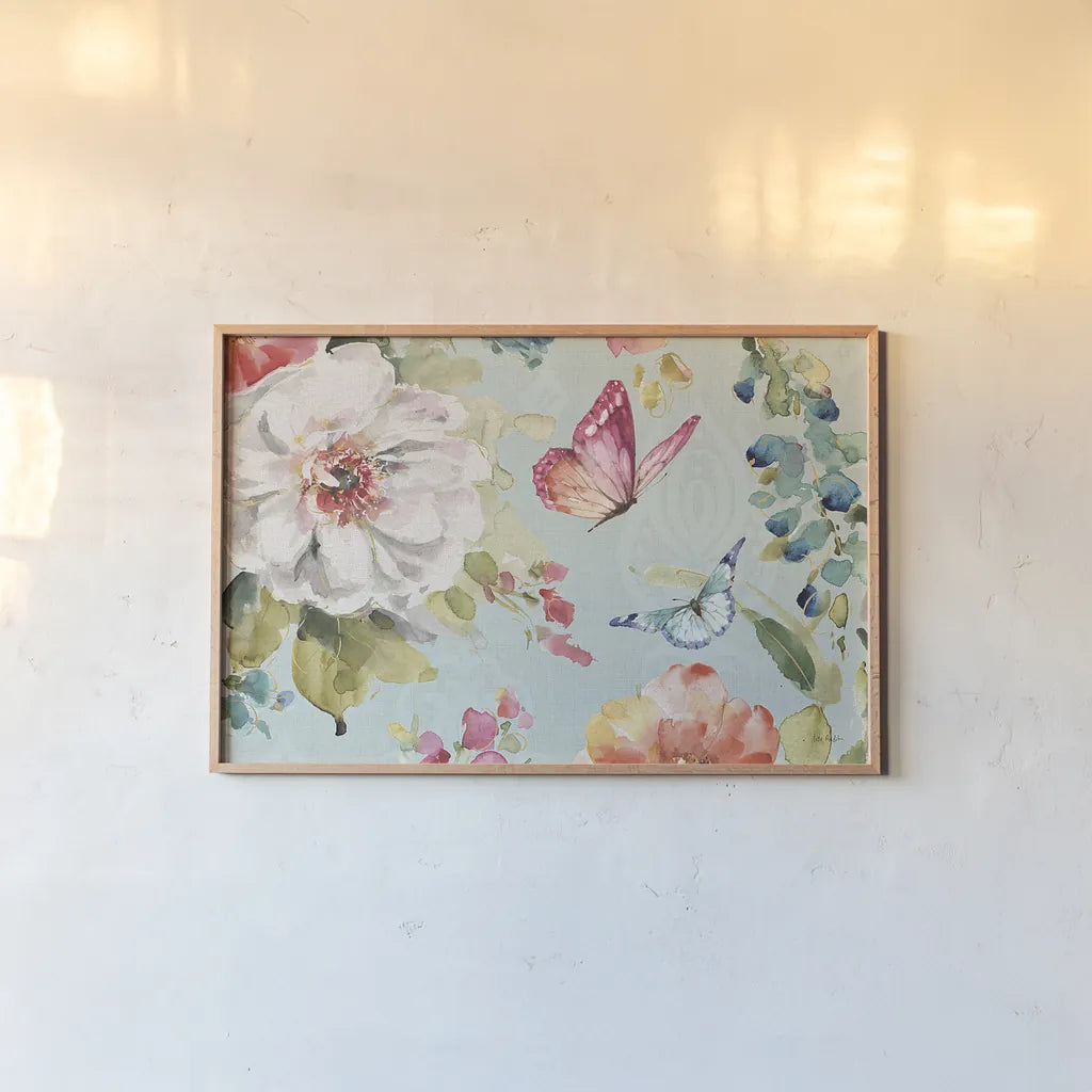 Colorful Breeze VI by Lisa Audit. shown as a paper print in a natural frame. Available as a archival giclee rolled canvas, fine art paper, or poster print. SKU 24155i.