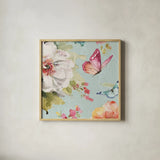 Colorful Breeze VI Crop by Lisa Audit. Shown in a natural wood glass frame for a timeless modern aesthetic. Available as an archival giclee rolled canvas, fine art paper, or poster print. SKU 24155a.