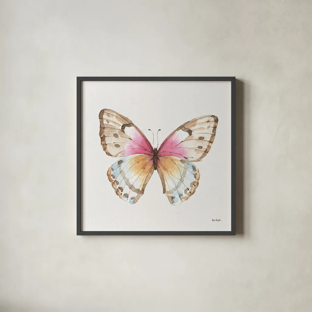 Colorful Breeze XI by Lisa Audit. Shown in a sleek black glass frame for a contemporary gallery look. Available as an archival giclee rolled canvas, fine art paper, or poster print. SKU 25037a.