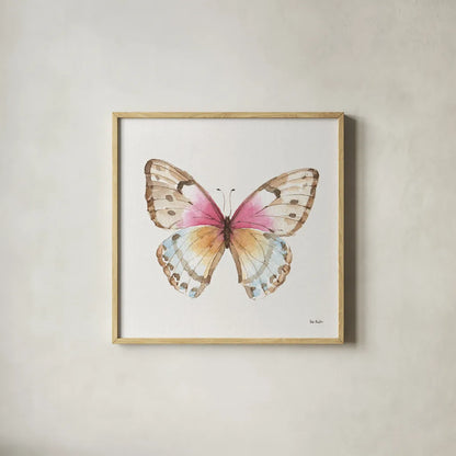 Colorful Breeze XI by Lisa Audit. Shown in a natural wood glass frame for a timeless modern aesthetic. Available as an archival giclee rolled canvas, fine art paper, or poster print. SKU 25037a.