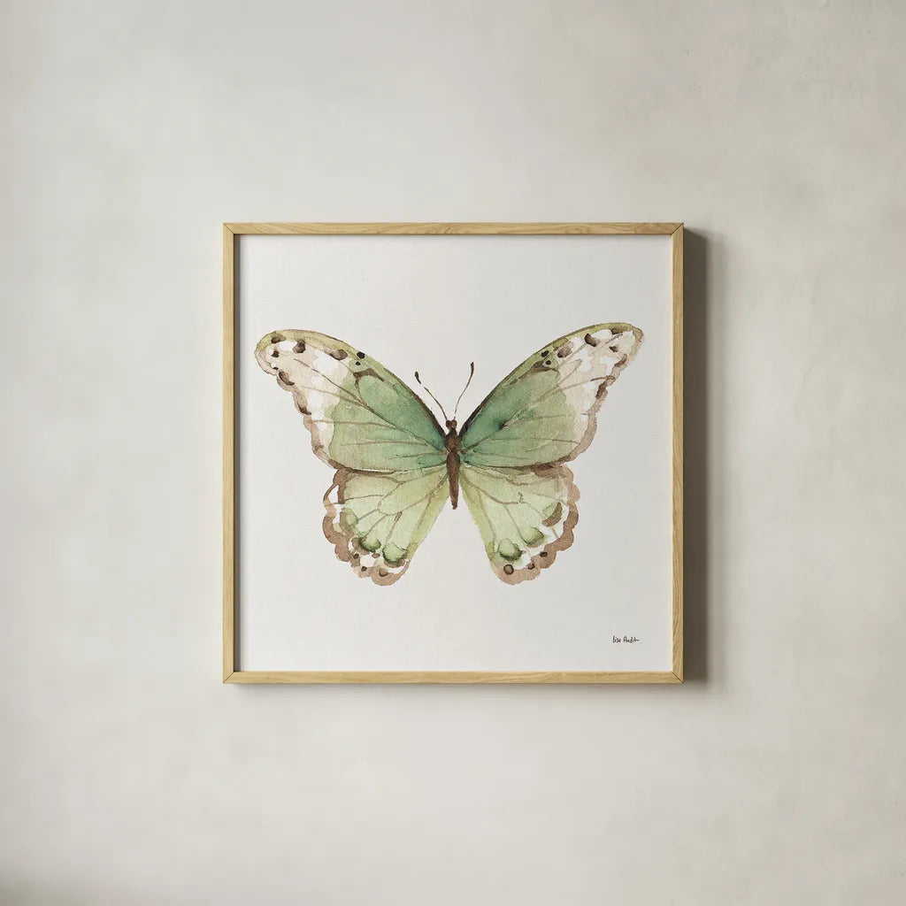 Colorful Breeze XII by Lisa Audit. Shown in a natural wood glass frame for a timeless modern aesthetic. Available as an archival giclee rolled canvas, fine art paper, or poster print. SKU 25038a.