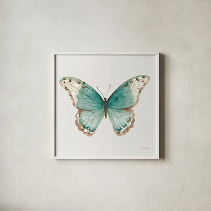 Colorful Breeze XII with Teal by Lisa Audit. Shown in a crisp white glass frame for a clean and minimalist style. Available as an archival giclee rolled canvas, fine art paper, or poster print. SKU 25910a.