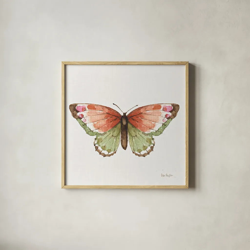 Colorful Breeze XIII by Lisa Audit. Shown in a natural wood glass frame for a timeless modern aesthetic. Available as an archival giclee rolled canvas, fine art paper, or poster print. SKU 26361a.