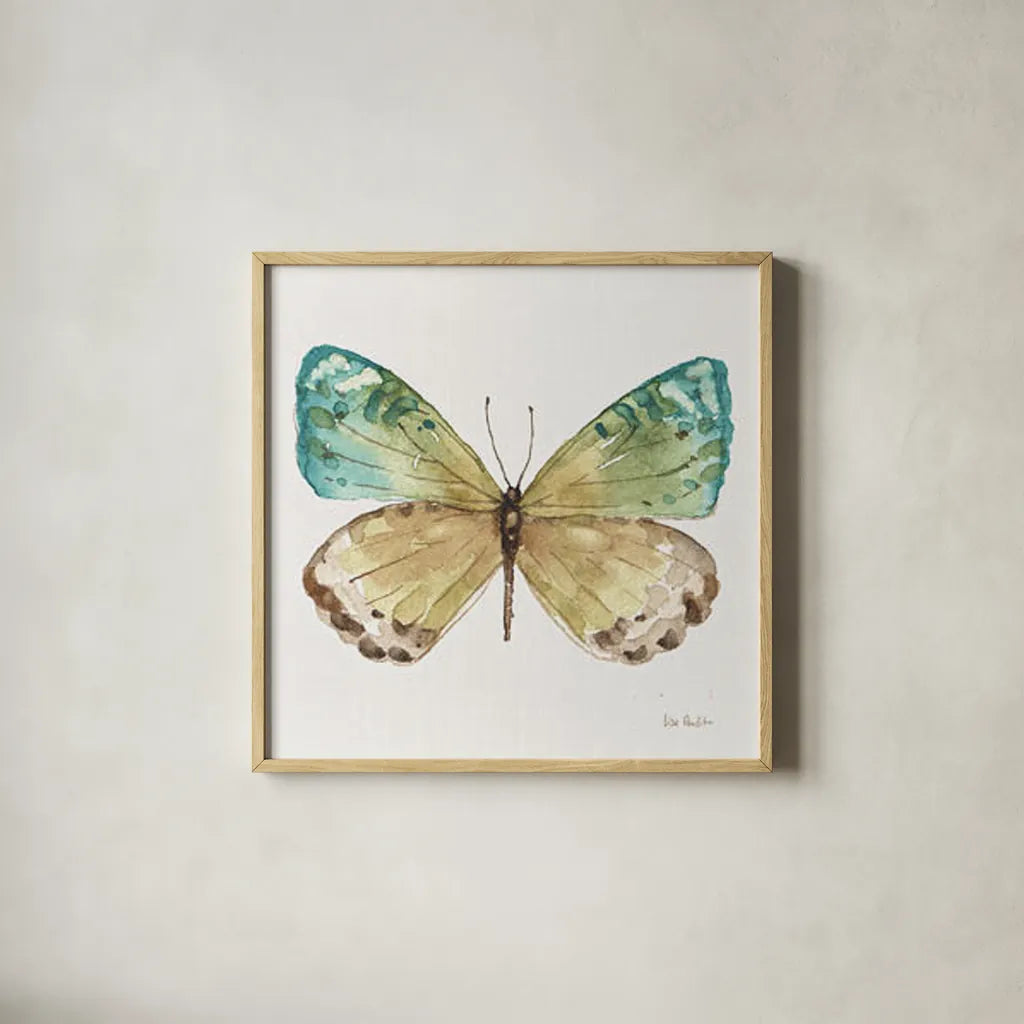 Colorful Breeze XIV by Lisa Audit. Shown in a natural wood glass frame for a timeless modern aesthetic. Available as an archival giclee rolled canvas, fine art paper, or poster print. SKU 26362a.