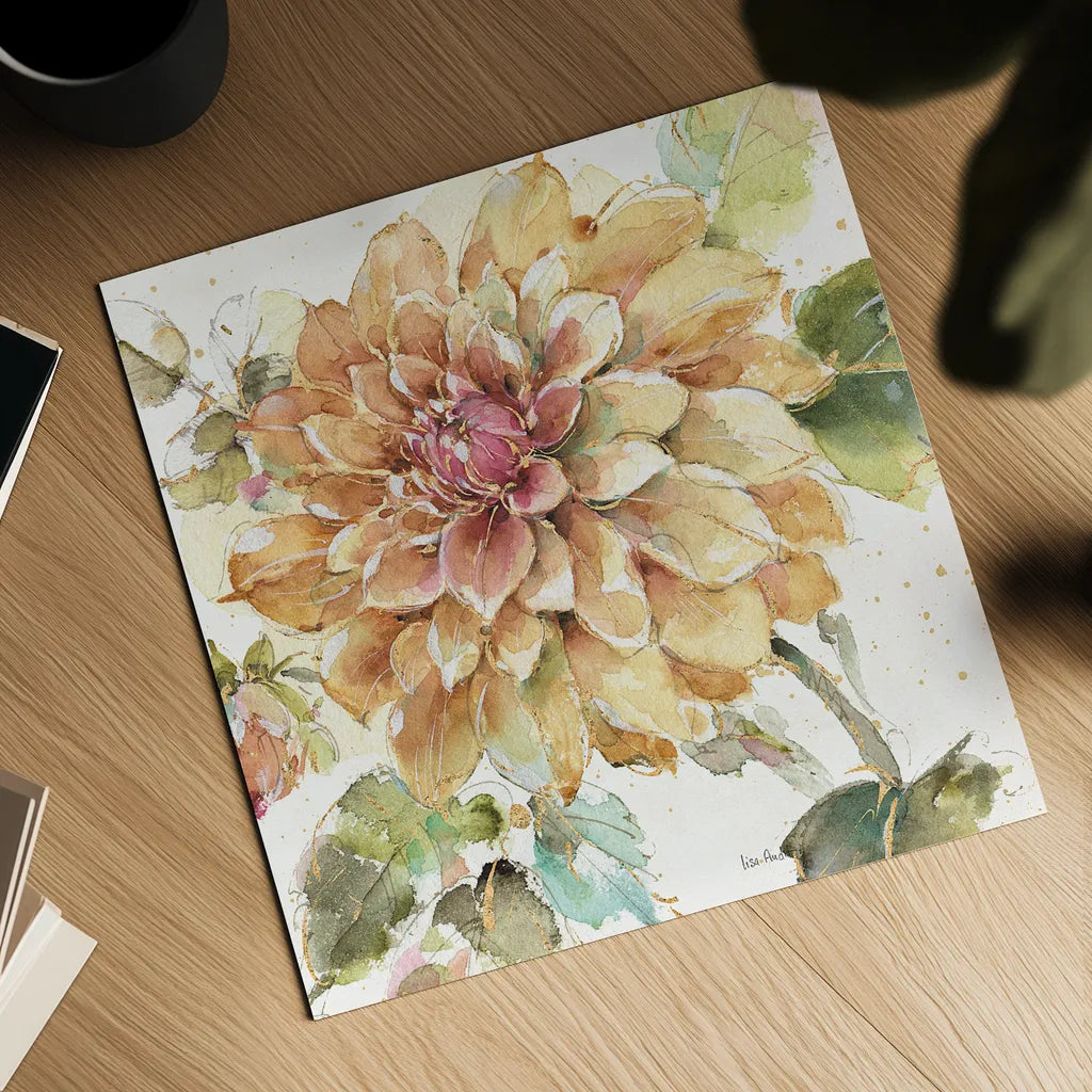 Country Bloom V by Lisa Audit. Shown as a detailed flat fine art print, highlighting archival giclee quality. Available as an archival giclee rolled canvas, fine art paper, or poster print. SKU 30026a.