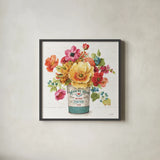 Country Fresh III by Lisa Audit. Shown in a sleek black glass frame for a contemporary gallery look. Available as an archival giclee rolled canvas, fine art paper, or poster print. SKU 42080a.