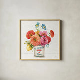 Country Fresh IV by Lisa Audit. Shown in a natural wood glass frame for a timeless modern aesthetic. Available as an archival giclee rolled canvas, fine art paper, or poster print. SKU 42081a.