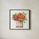 Country Fresh V by Lisa Audit. Shown in a sleek black glass frame for a contemporary gallery look. Available as an archival giclee rolled canvas, fine art paper, or poster print. SKU 42082a.