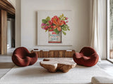 Country Fresh V by Lisa Audit. Shown as extra-large giant wall art in a modern living room. Available as an archival giclee rolled canvas, fine art paper, or poster print. SKU 42082a.
