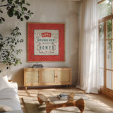 Country Fresh VI by Lisa Audit. Shown in a natural wood frame in a cozy modern living room. Available as an archival giclee rolled canvas, fine art paper, or poster print. SKU 42083a.