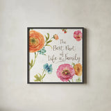 Country Fresh X Family by Lisa Audit. Shown in a sleek black glass frame for a contemporary gallery look. Available as an archival giclee rolled canvas, fine art paper, or poster print. SKU 44963a.