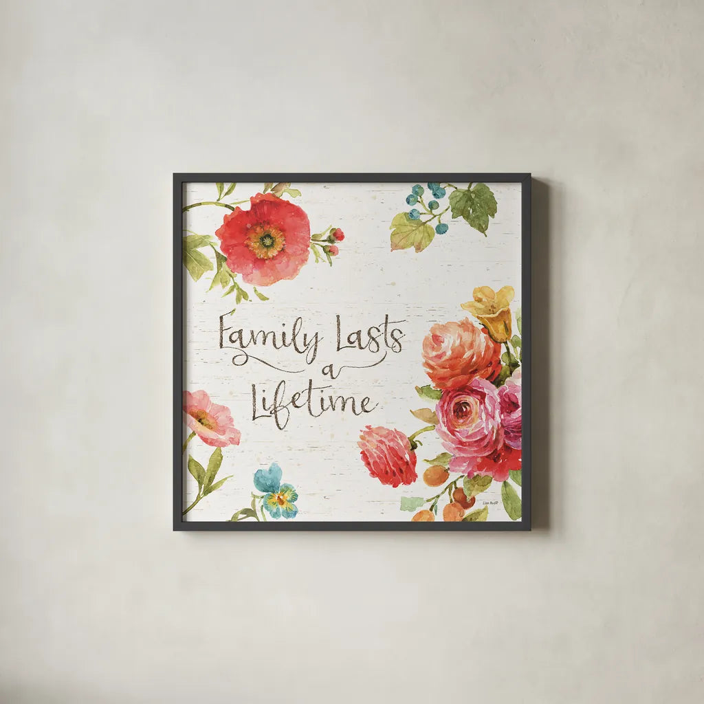 Country Fresh XI by Lisa Audit. Shown in a sleek black glass frame for a contemporary gallery look. Available as an archival giclee rolled canvas, fine art paper, or poster print. SKU 42088a.